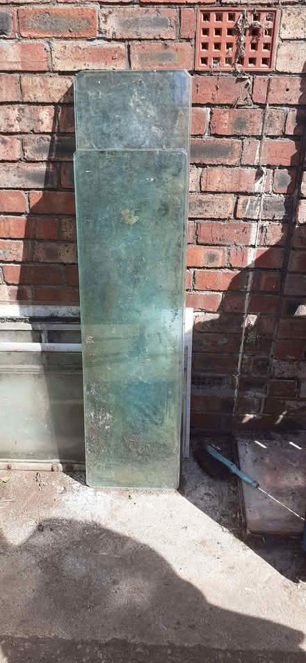Photo of free vintage display glass shelves with beveled corners (City of Bristol BS5) #1