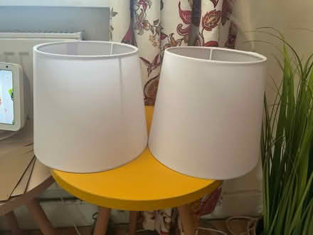 Photo of free Two small white table lampshades (Leicester LE2) #1