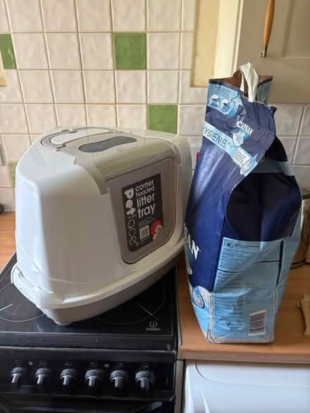 Photo of free Corner litter box with litter (Lower earley) #1