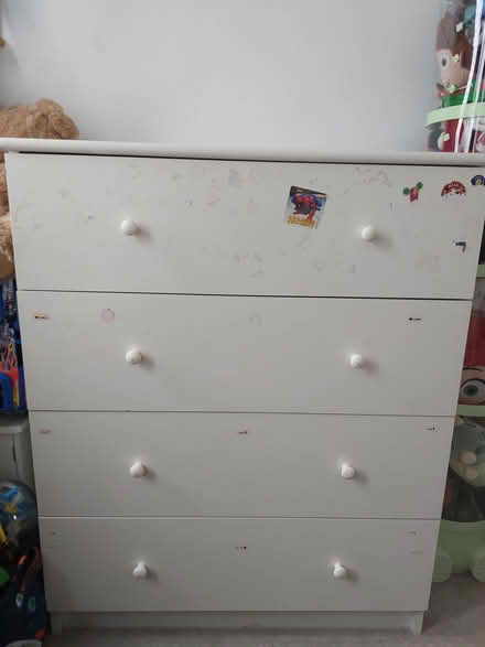 Photo of free Chest of drawers white (Mitcham CR4) #1