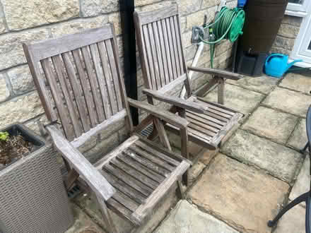 Photo of free 2 x recliner garden chairs (Chapel en le Frith SK23) #1