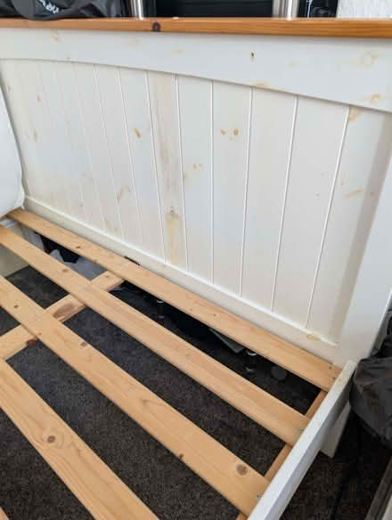 Photo of free White & Beige Double Bed Frame (Oxhey Hall WD18) #1