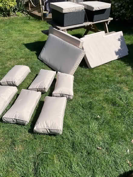 Photo of free 2x Rattan cubes + some cushions (Chineham) #1