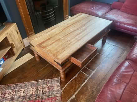 Photo of free Large sheesham wood coffee table with drawers (Bear Flat) #1