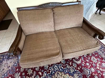 Photo of free Wood frame sofa set (Olney) #1