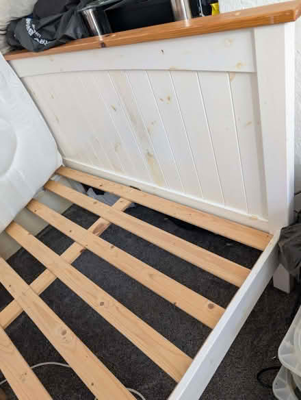 Photo of free White & Beige Double Bed Frame (Oxhey Hall WD18) #3