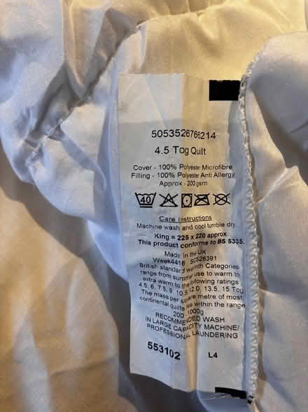 Photo of free King size duvet (Ashford, Surrey TW15) #2