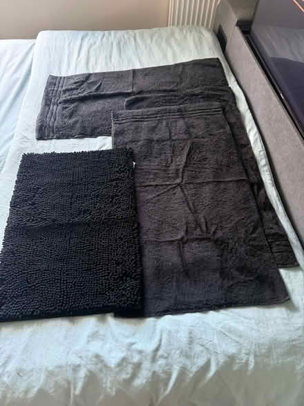 Photo of free 3 Black hand towels and a floor mat no. 2 (South Croydon CR2) #1