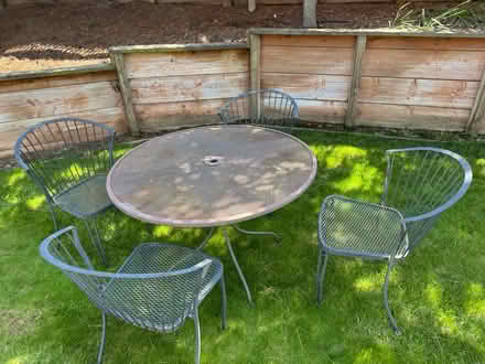 Photo of free Round Metal Patio Table/Chairs (Foothill expy / St Joseph) #2