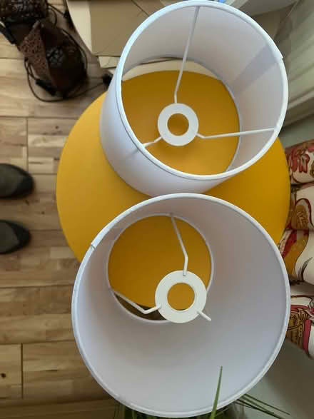Photo of free Two small white table lampshades (Leicester LE2) #2