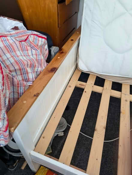 Photo of free White & Beige Double Bed Frame (Oxhey Hall WD18) #2