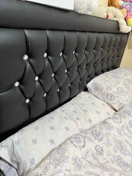 Photo of free Leather double bed with mattress (Saltley B8) #3