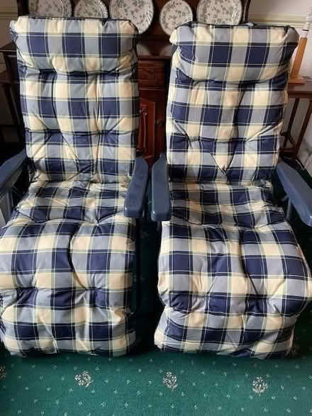 Photo of free Two folding padded chairs (Tideswell SK17) #1