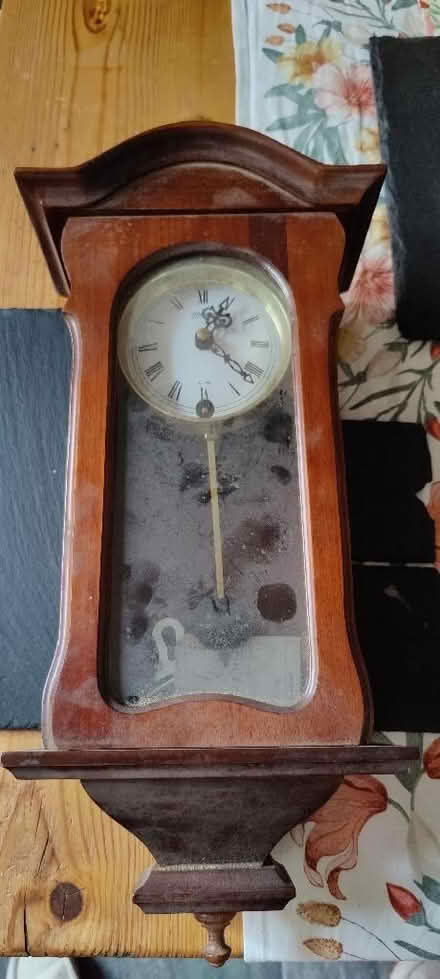 Photo of free Old wooden clock with winding instrument (Little Chester DE1) #1
