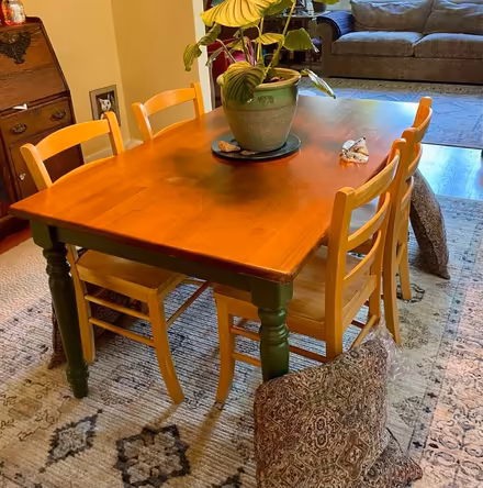 Photo of free Dining table, 4 chairs (Magnolia) #1