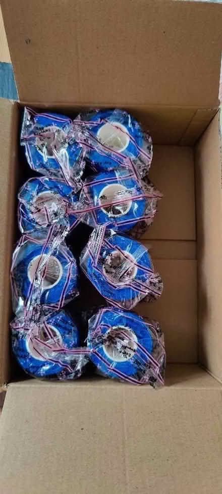 Photo of free 8 unopened rolls of blue cohesive bandage. (Little Chester DE1) #2