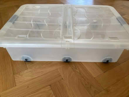 Photo of free Plastic under bed storage box, with wheels and lid (Bear Flat) #1