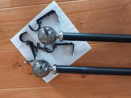 Photo of free Black metal curtain pole (Writtle) #1