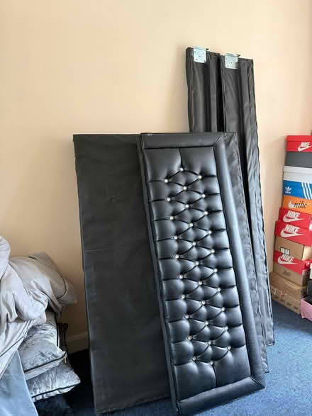 Photo of free Leather double bed with mattress (Saltley B8) #2