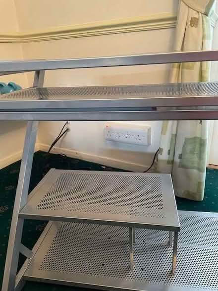 Photo of free Metal computer desk on wheels (Great Longstone DE45) #4