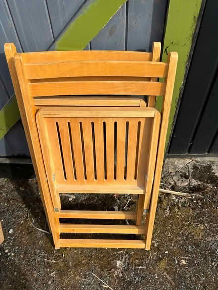 Photo of free 2x wooden foldaway chairs (M33 Sale) #2