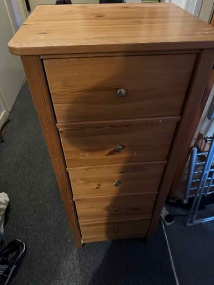 Photo of free Tallboy chest of drawers (WD17 Nascot wood) #1