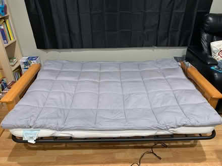 Photo of free Wooden Frame Futon + Grey Mattress (Cambrian) #2