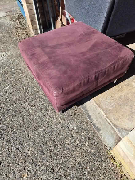 Photo of free Habitat Square Footstool Burgundy (Clerwood EH12) #2