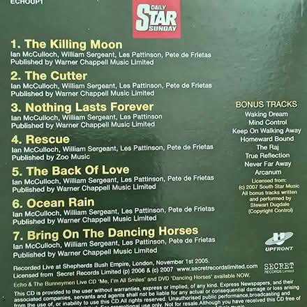 Photo of free Echo & the Bunnymen CD (Chilton DL17) #2