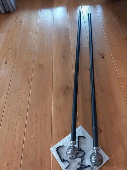 Photo of free Black metal curtain pole (Writtle) #2