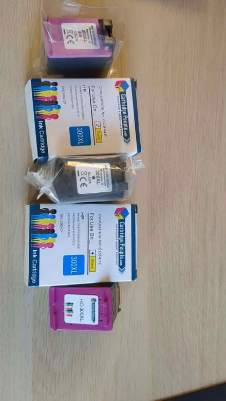 Photo of free HP compatible Ink cartridges - some open, some sealed. 300XL (Worcester Park KT4) #1