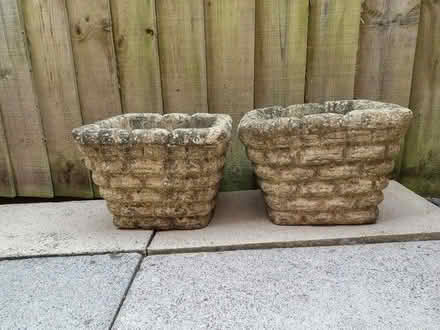Photo of free Two Heavy Stone Planters (Warwick CV34 5NB) #1