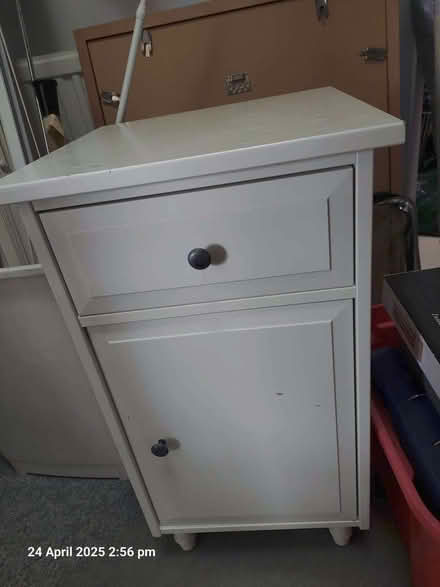 Photo of free White wood bedside table. (Twyford RG10) #2