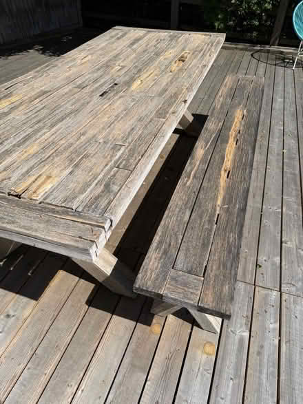 Photo of free Wooden garden dining table large (Cookham Dean SL6) #2