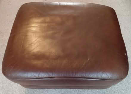 Photo of free Brown Leather Pouffe (Hardwick OX16) #1