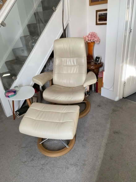 Photo of free Swivel chair with footstool (LE67 Bagworth) #1