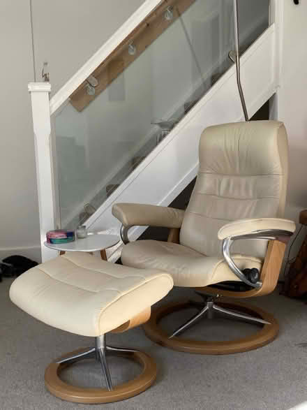 Photo of free Swivel chair with footstool (LE67 Bagworth) #2