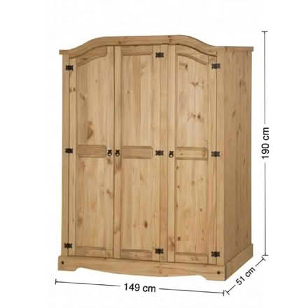 Photo of free Large 3-door pine wardrobe (Wood Lanes SK10) #1