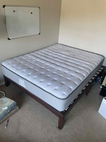 Photo of free Queen mattress + bedframe (Parkview West) #1