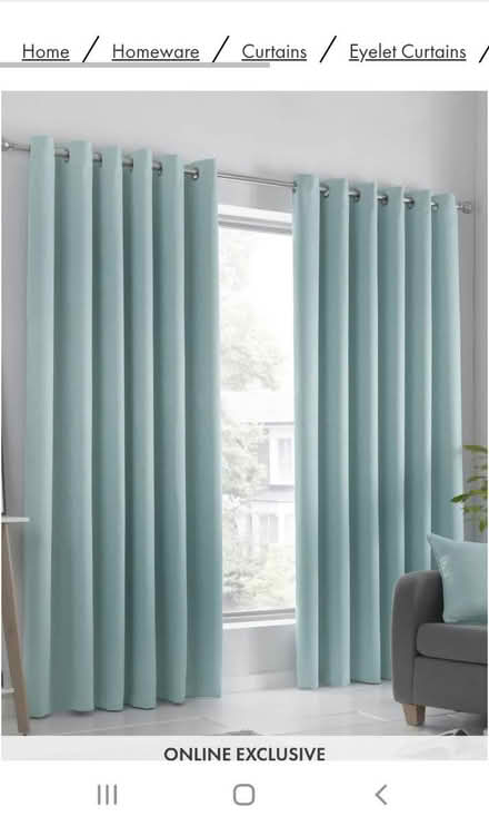 Photo of free Long eyelet curtains. Duck egg blue (High Barnet) #2