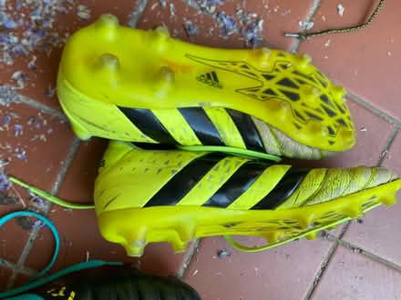 Photo of free Yellow rugby boots - Size 10 - used (Heath) #2