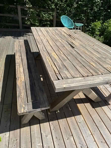 Photo of free Wooden garden dining table large (Cookham Dean SL6) #1