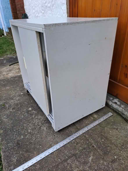 Photo of free Low cabinet with sliding doors and casters (Pentre Berw LL60) #1