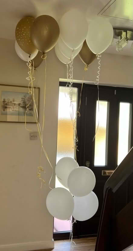 Photo of free White and gold balloons (Knotty Green HP9) #1