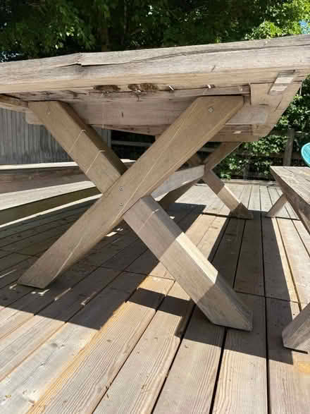 Photo of free Wooden garden dining table large (Cookham Dean SL6) #3