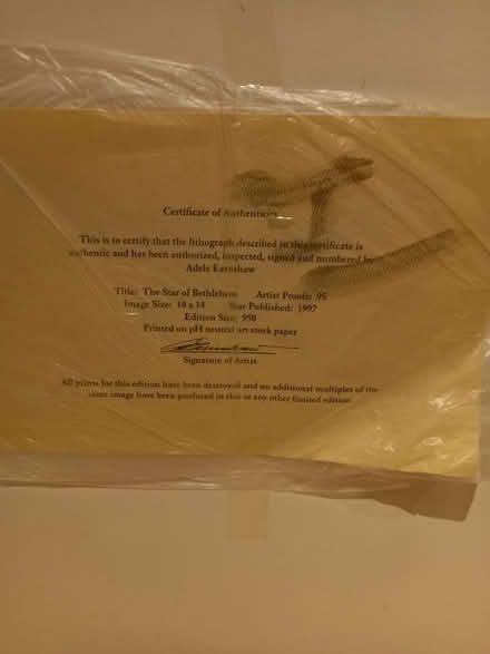 Photo of free Lithograph The Star of Bethlehem (Roundhill area brighton) #2