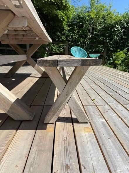 Photo of free Wooden garden dining table large (Cookham Dean SL6) #4