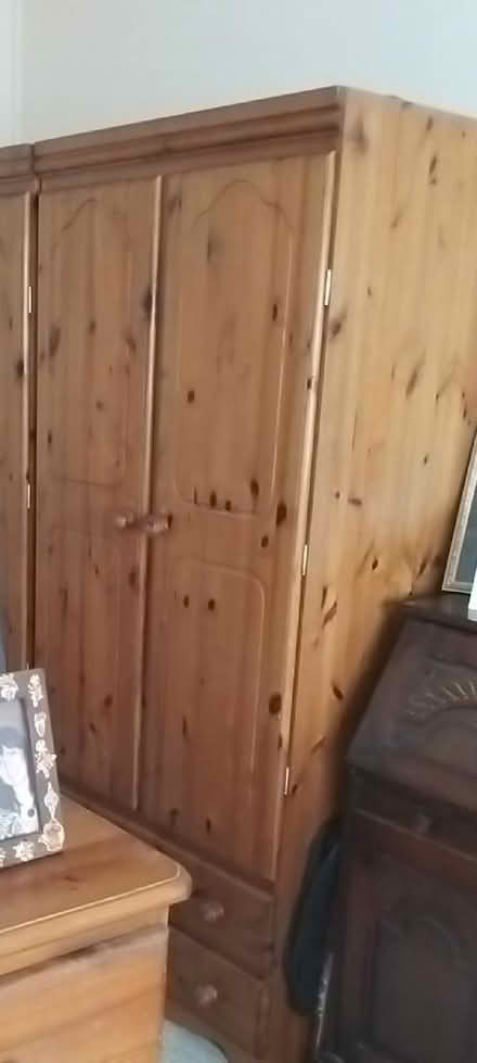 Photo of free Pine double wardrobe with 2 drawers (New Ash Green DA3) #1