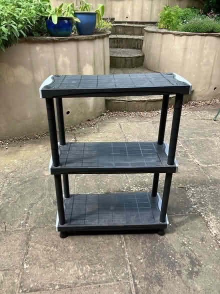 Photo of free Plastic shelf unit. Good for garage, garden etc. (Barnard's Green WR14) #1