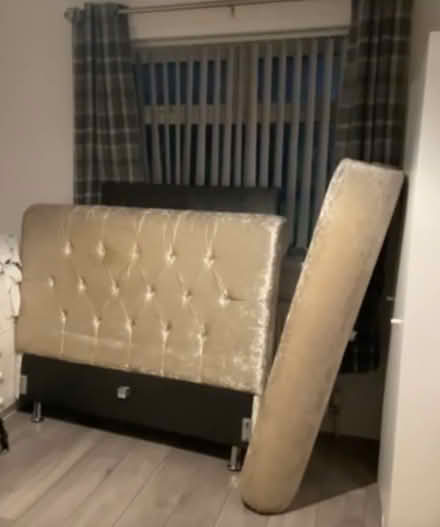 Photo of free Peach Velvet Double bed (NE3, Kingston Park) #1